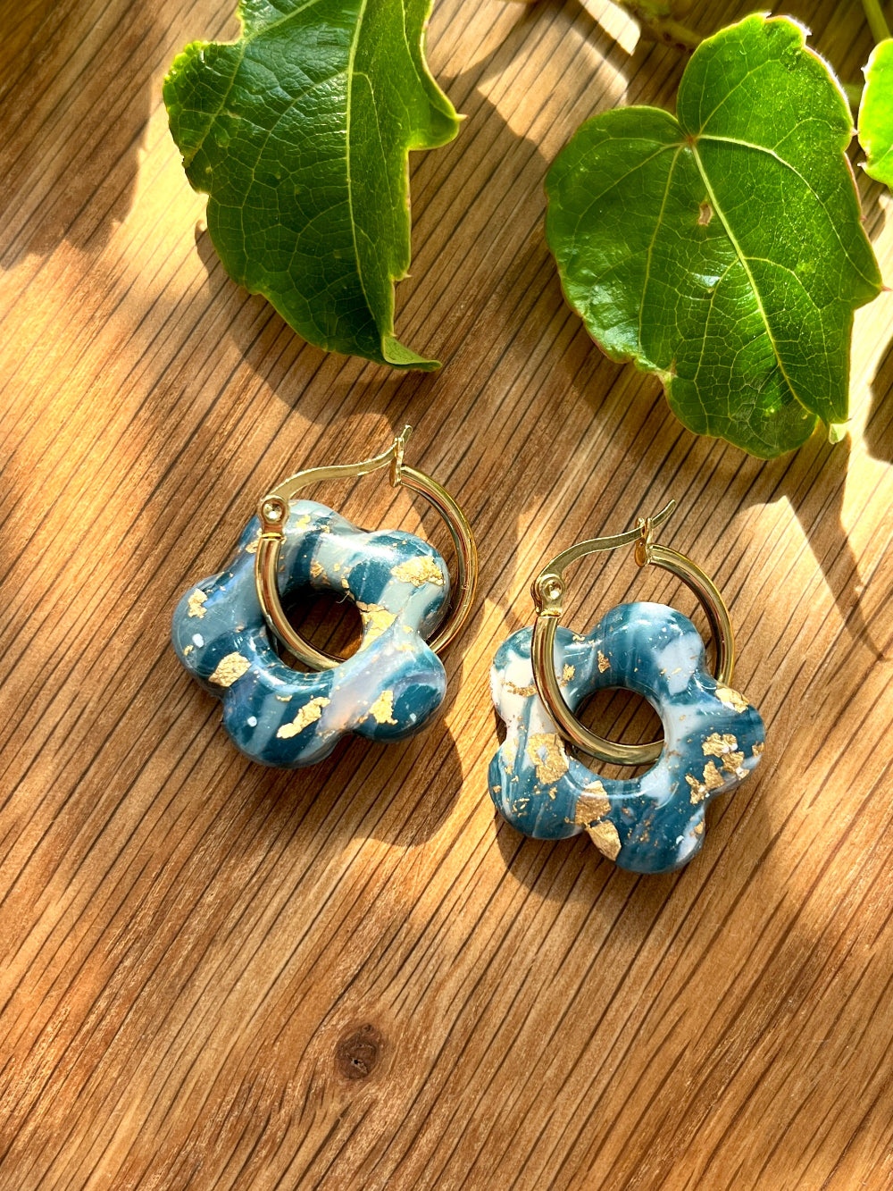 Boucles d'oreilles pampille créole polymère