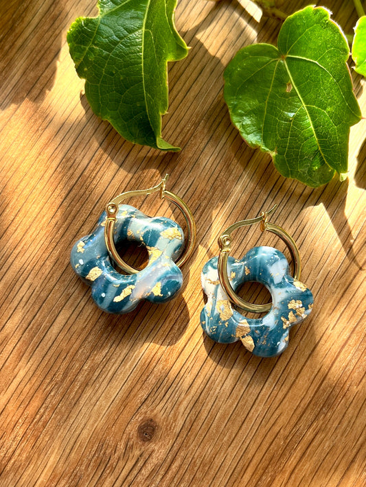 Boucles d'oreilles pampille créole polymère