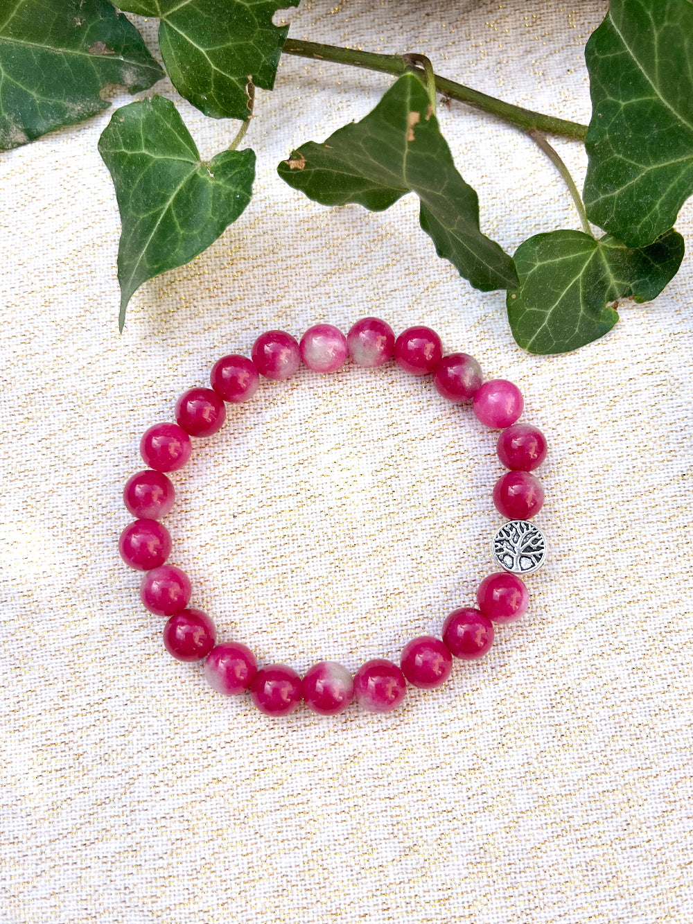 Bracelet pierres naturelles toumaline rose