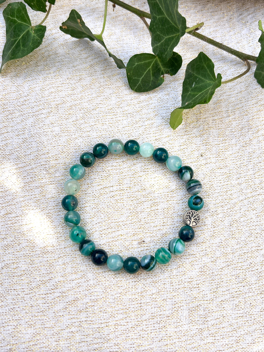 bracelet pierres naturelles agate ceriz sur le gato