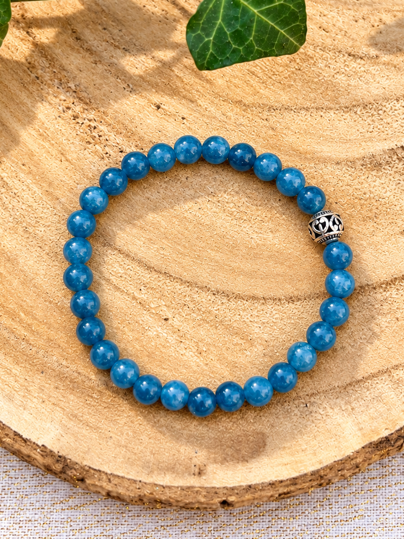 bracelet calcédoine pierres naturelles ceriz sur le gato