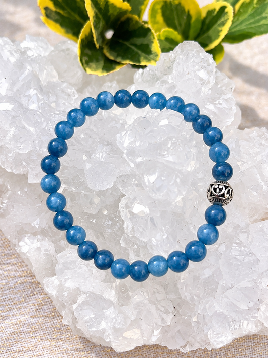 bracelet calcédoine pierres naturelles ceriz sur le gato