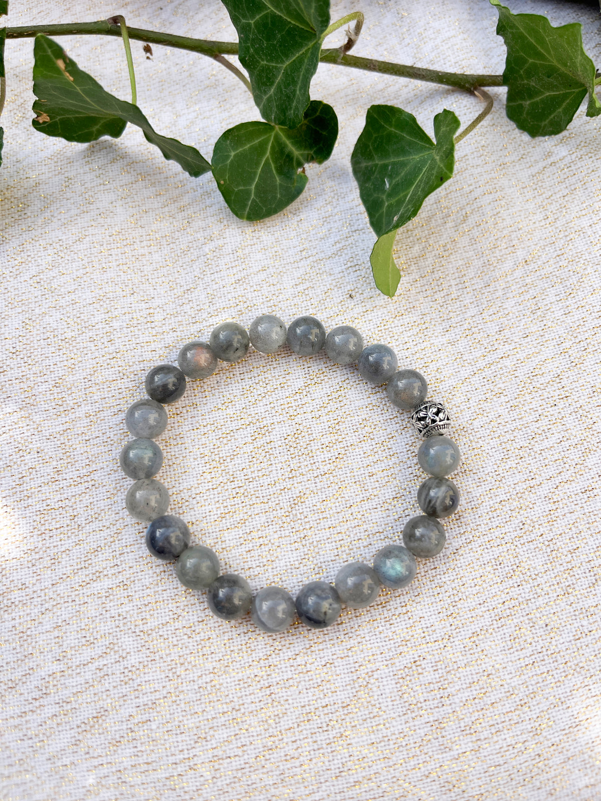 bracelet pierres naturelles labradorite ceriz sur le gato