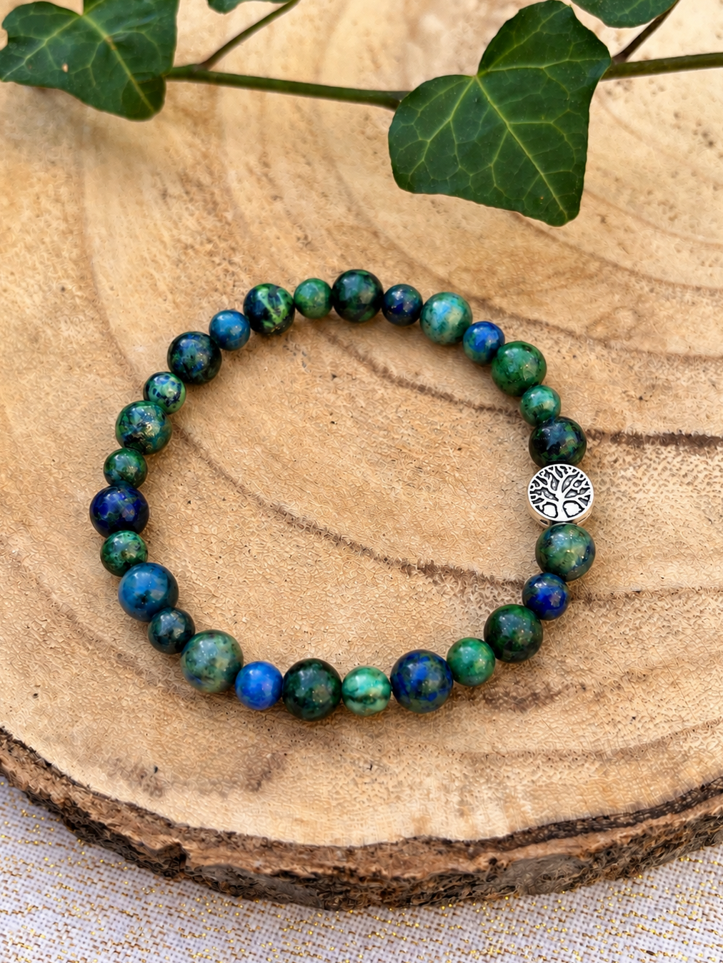 Bracelet agate mousse ceriz sur le gato