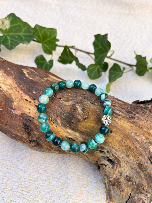 bracelet pierres naturelles agate ceriz sur le gato