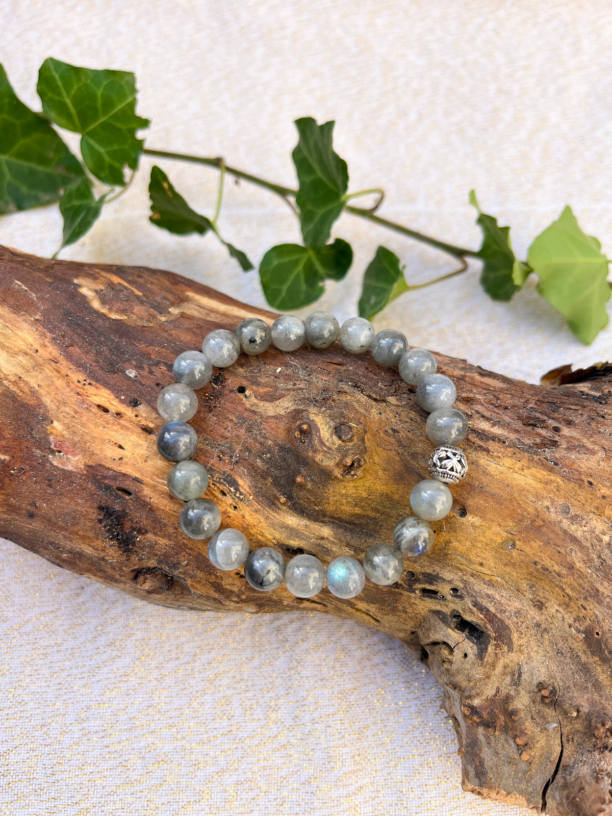 bracelet pierres naturelles labradorite ceriz sur le gato