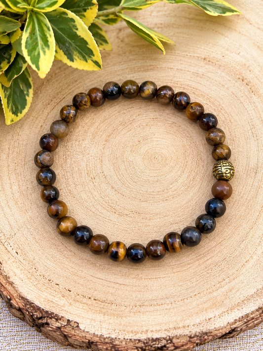 Bracelet oeil du tigre pierres naturelles ceriz sur le gato