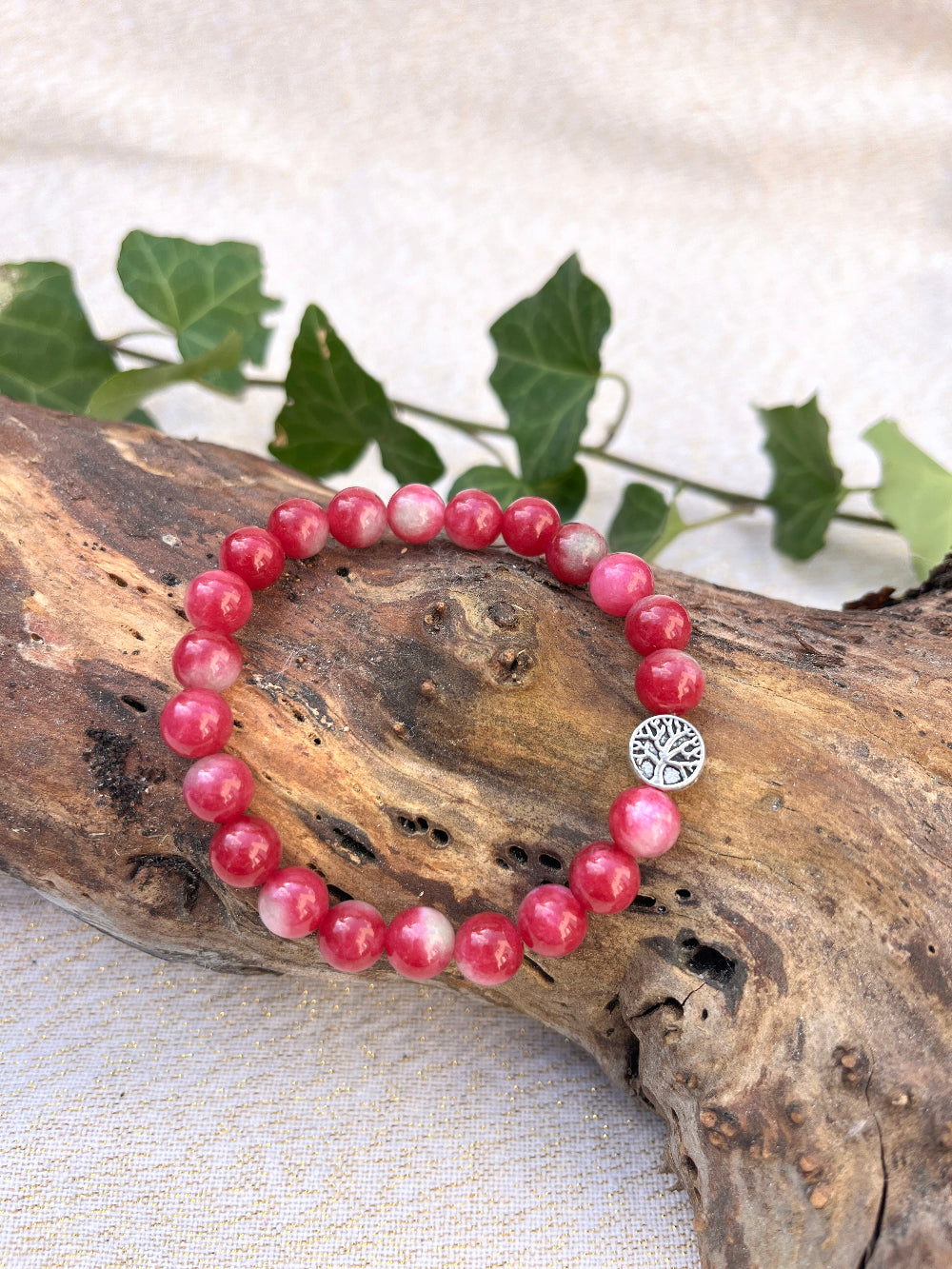 Bracelet pierres naturelles toumaline rose